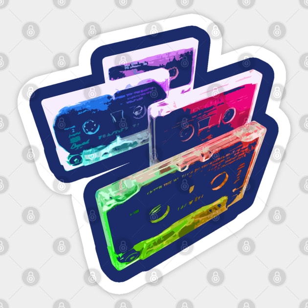 Digital Rainbow Cassette Tapes Sticker by robotface